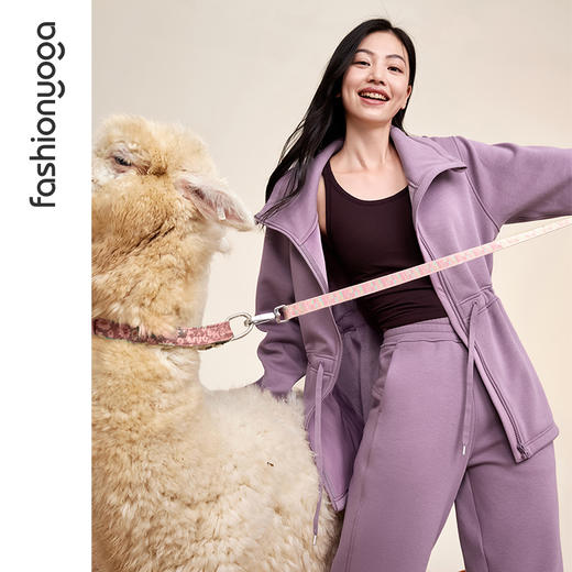 凡圣瑜伽加绒中长款休闲外套F14876 商品图13