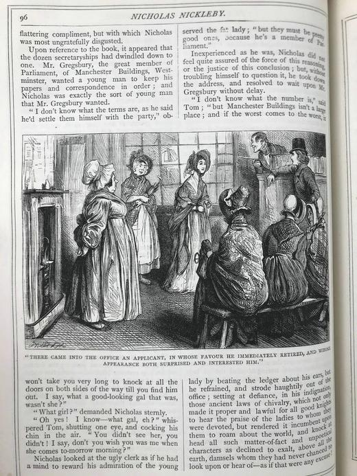 约19世纪后期 狄更斯《尼古拉斯·尼克贝》 59幅插图 真皮精装16开 商品图9