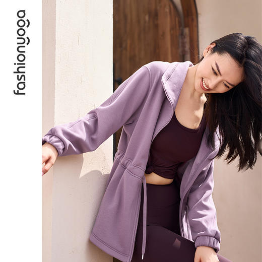 凡圣瑜伽加绒中长款休闲外套F14876 商品图3