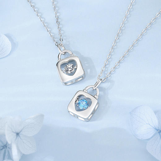 Winy925纯银心动cp锁项链送女友闺蜜节日生日礼物 商品图1
