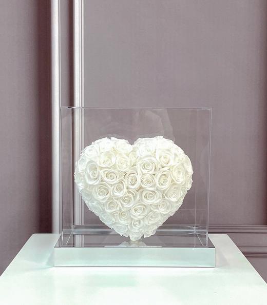 特别定制网红款迷你镜面底立体心永生花玫瑰花生日礼物饰品装饰摆设 商品图5