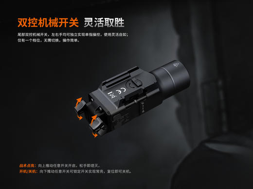 Fenix菲尼克斯GL19R V2.0下挂手电筒高亮充电Glock/1913导轨快拆战术灯 商品图3