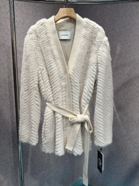 Yves Salomon - Cardigan Knitwear /Mink - Ivoire - 女装 - 外套 - 象牙白