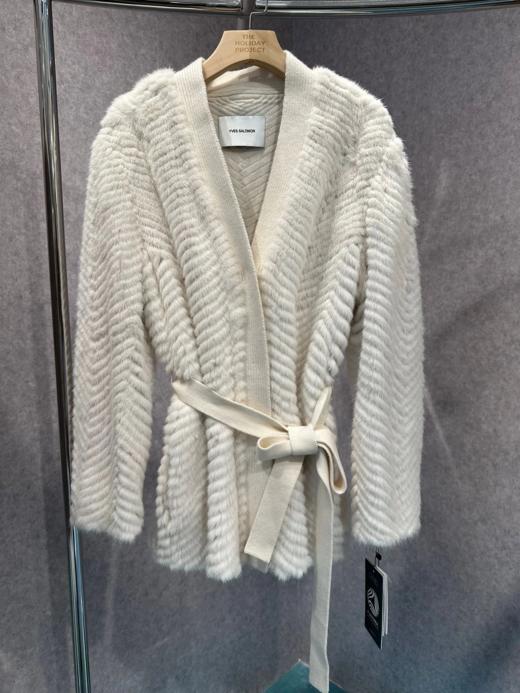 Yves Salomon - Cardigan Knitwear /Mink - Ivoire - 女装 - 外套 - 象牙白 商品图0