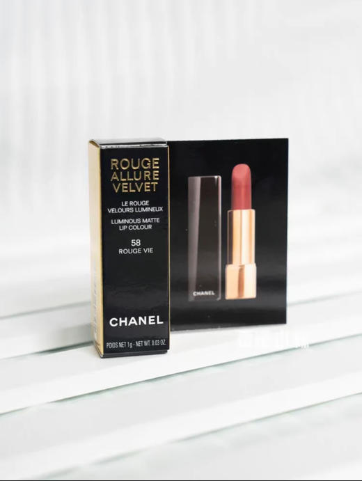 【门店直发】香奈儿58#口红中小样1g 炫亮魅力黑丝绒唇膏 商品图0