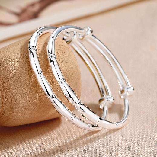 Winy999足银竹节送福宝宝镯送女友闺蜜节日生日礼物 商品图3