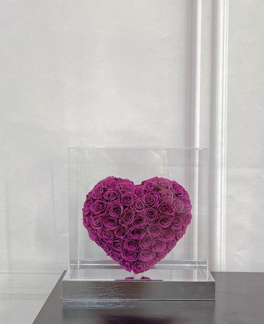 特别定制网红款迷你镜面底立体心永生花玫瑰花生日礼物饰品装饰摆设 商品图7