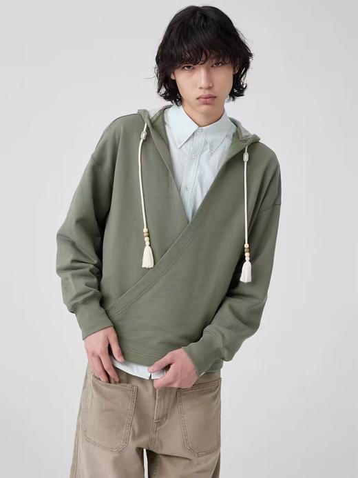Simple Project/Y24161/交叠式斜门襟连帽卫衣 商品图3