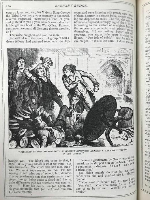 约19世纪后期 狄更斯《巴纳比·拉奇/双城记》 71幅插图 真皮精装16开 商品图5