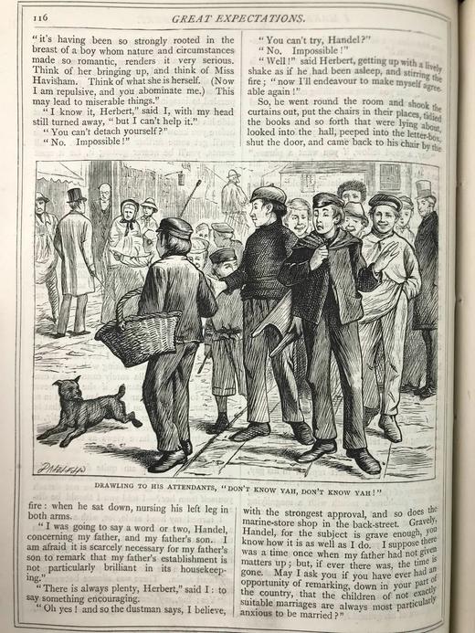 约19世纪后期 狄更斯《远大前程/老古玩店》 69幅插图 真皮精装16开 商品图13