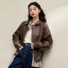 美拉德美式复古机车风PU皮外套女秋季翻领皮衣夹克V0043973 商品缩略图4