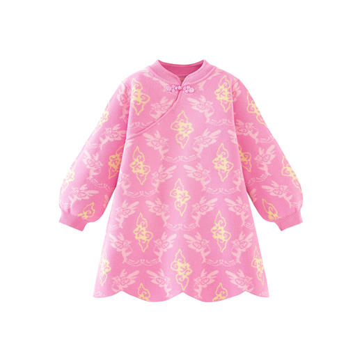 【崇明非遗土布联名】迷你巴拉连衣裙女童新中式拜年服毛衫 商品图4