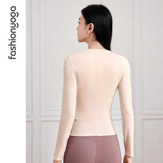 凡圣瑜伽圆领抽褶收腰长袖F14362 商品图5