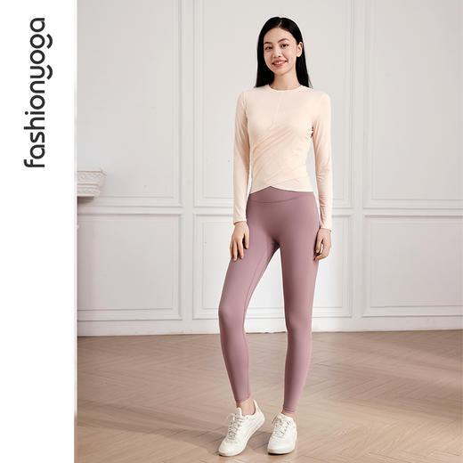 凡圣瑜伽圆领抽褶收腰长袖F14362 商品图14