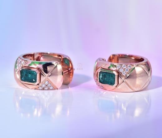 【格调】时尚祖母绿菱格纹耳环-CB12408016 商品图5