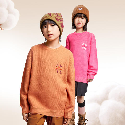 男童女童圆领长袖毛衫冬季新款安奈儿童装EM444507 商品图2