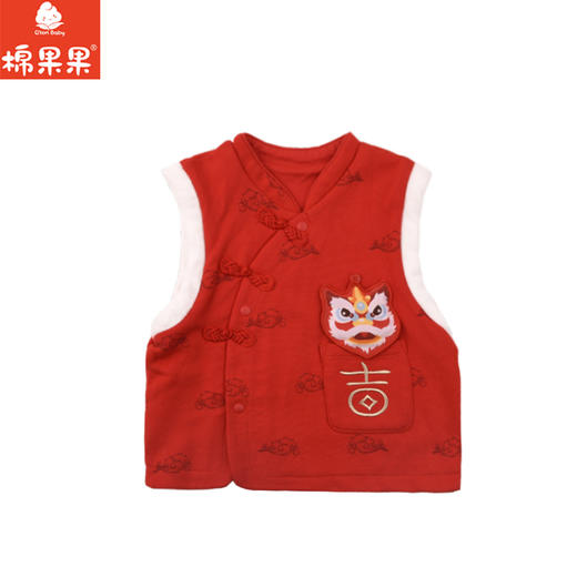 棉果果专柜同款冬季新品男童女童中国风大毛圈偏襟马甲M502171224659 商品图2