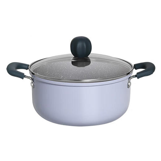 炊大皇 匠紫22cm汤锅 麦饭石色不粘锅 炖肉煮面汤奶锅 电磁炉通用 JZ22TG 商品图0