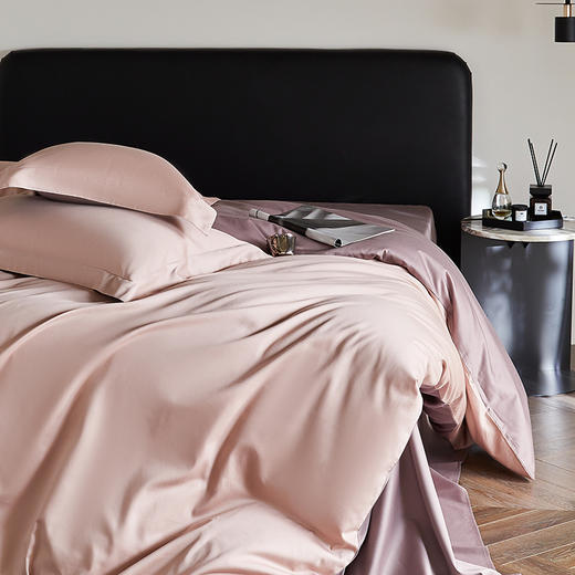 【品牌直发】加倍生活  50s双股纯棉贡缎四件套 A类轻奢纯色  全棉被套 高级感床单床笠款套件 商品图4