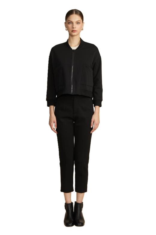 VIVIAN LIU薇薇安刘R2457310秋女装新款前开拉链长袖短款针织外套 商品图5