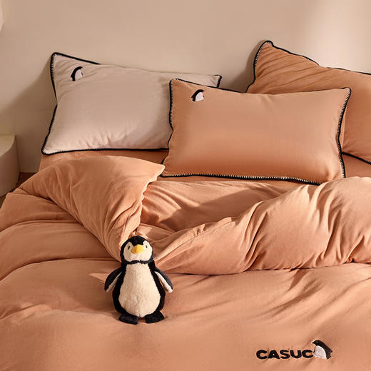CASUCA 暧噗噗牛奶绒床上四件套秋冬季加绒加厚保暖床笠被套 商品图1