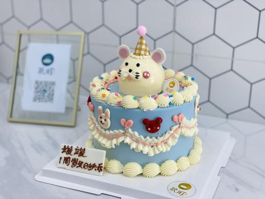 复古萌萌哒小白兔+小老鼠双层蛋糕 商品图1