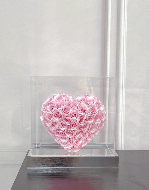特别定制网红款迷你镜面底立体心永生花玫瑰花生日礼物饰品装饰摆设 商品图8