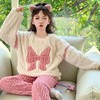 年货节！【亲子款家居服】儿童睡衣冬款加厚款公主新款女童套头法兰绒保暖珊瑚绒家居服套装 商品缩略图0