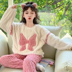 年货节！【亲子款家居服】儿童睡衣冬款加厚款公主新款女童套头法兰绒保暖珊瑚绒家居服套装