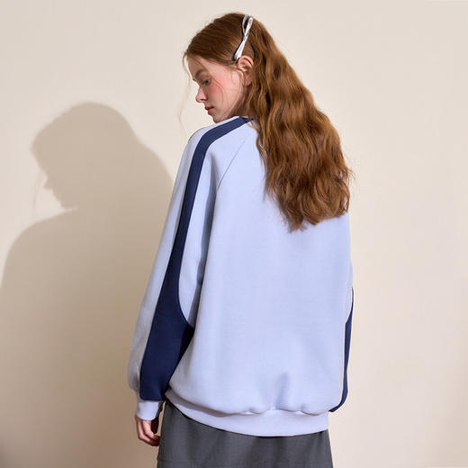 慵懒运动休闲风撞色美式字母印花圆领卫衣女秋冬套头卫衣V4443596 商品图4