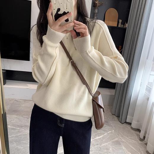 24秋冬- 肩线显瘦坑条密针合身款内搭毛衣【包邮/三天无理由退换】 商品图1