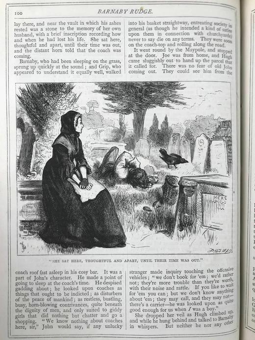 约19世纪后期 狄更斯《巴纳比·拉奇/双城记》 71幅插图 真皮精装16开 商品图7