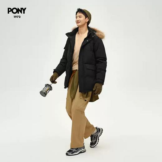 4.9折【自营】pony/波尼  1972秋冬新款男子灰鸭绒防风防泼水羽绒服外套 244M2OF11BK 商品图2