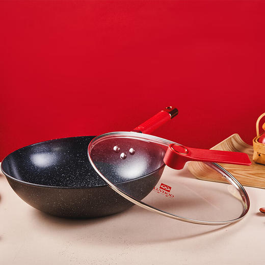 朗赫 芝华士炒锅32cm带立式玻璃透明锅盖LH-CG10 商品图1