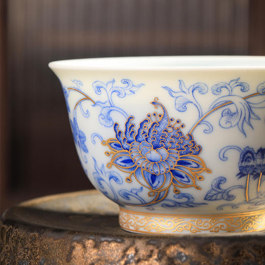 一儒堂西番莲堆金小撇口杯 商品图3