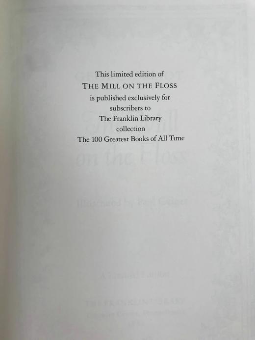 含藏书票！限量版！乔治·艾略特《弗洛斯河上的磨坊》 配多幅精美插图 豪华皮装18开 商品图3