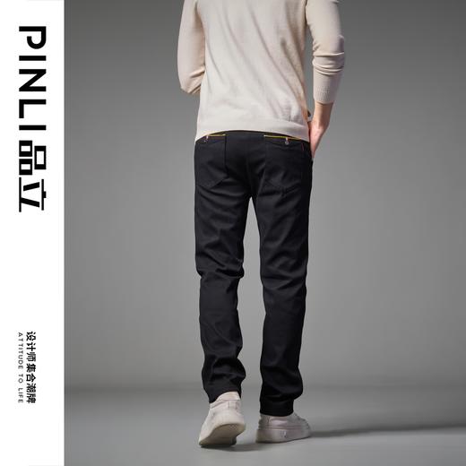 PINLI品立2024冬季新款男士修身加绒加厚休闲直筒长裤GD243317401 商品图4