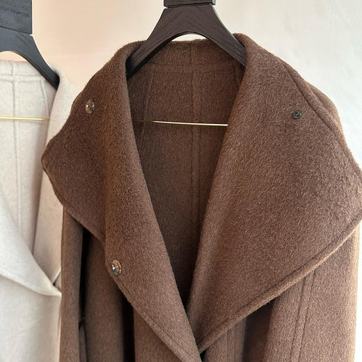 【顺丰包邮】95629 洛诗琳韩版百搭立领骆驼绒保暖中长毛呢外套247622 商品图4