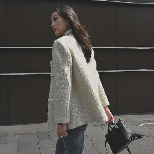 【顺丰包邮】00134 洛诗琳高定*绵羊毛银丝混纺小香风外套女03016 商品图4