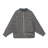 谜底千鸟格外套女2024冬新品复古棒球领拼接大廓形夹克244MW1685 商品缩略图4