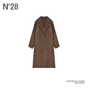 【破价】N°28 秋冬款舒适宽松中长款毛呢外套气质时尚双面毛呢大衣8A52D736