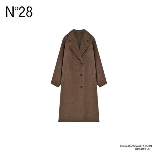【破价】N°28 秋冬款舒适宽松中长款毛呢外套气质时尚双面毛呢大衣8A52D736 商品图0
