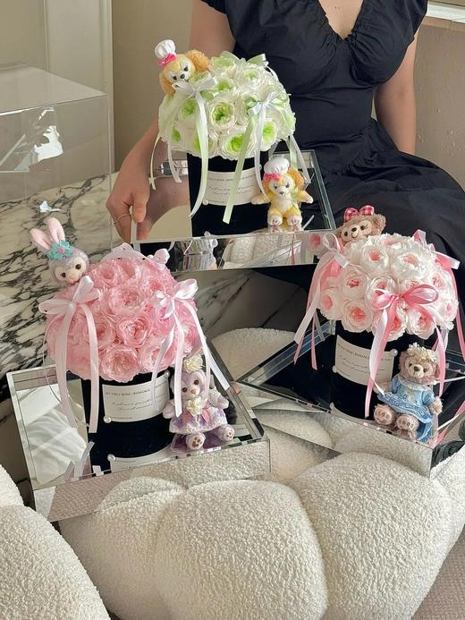 蝴蝶结永生花玩偶抱抱桶 商品图4