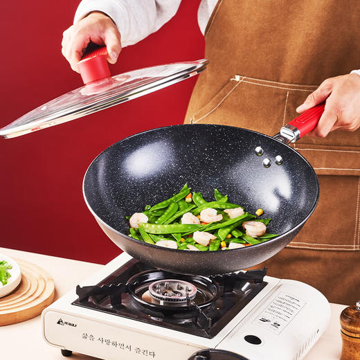 朗赫 芝华士炒锅32cm带立式玻璃透明锅盖LH-CG10 商品图4