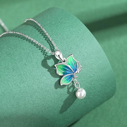 Winy925纯银花恋蝶项链送女友闺蜜节日生日礼物 商品图2