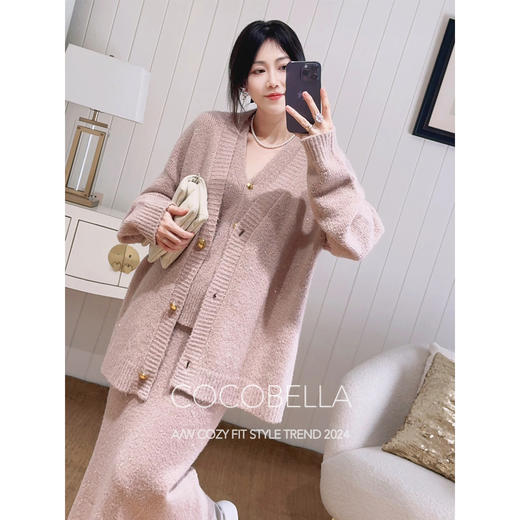 COCOBELLA[璀璨星河]细闪亮片针织开衫秋软糯毛衣外套MZ3111 商品图1