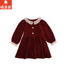 棉果果专柜同款冬季新品女童长袖天鹅绒连衣裙M522700424666 商品缩略图0