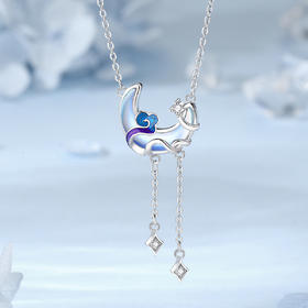 Winy925纯银祥云缠月项链送女友闺蜜节日生日礼物