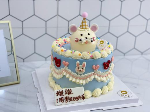 复古萌萌哒小白兔+小老鼠双层蛋糕 商品图2