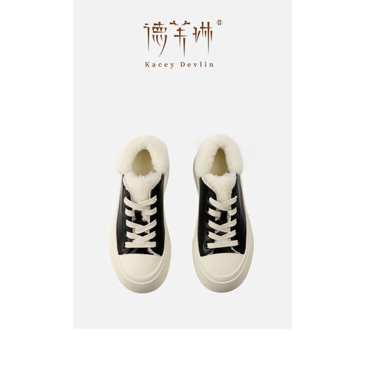 德芙琳Kacey Devlin胖头毛毛鞋复古秋冬女鞋保暖KD8062 商品图9